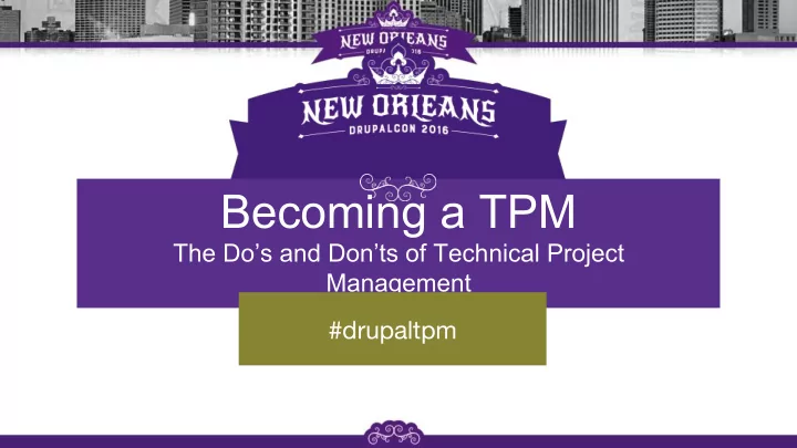 becoming a tpm