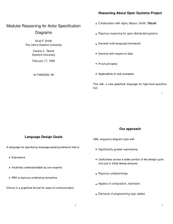 Modular Reasoning for Actor Specification  Diagrams  Rigorous reasoning for open distributed