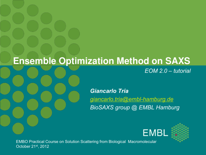 ensemble optimization method on saxs