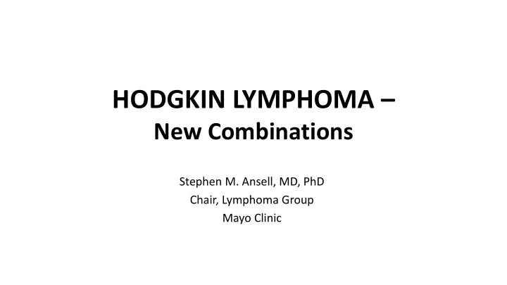 hodgkin lymphoma