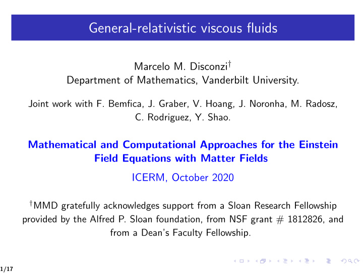 general relativistic viscous fluids
