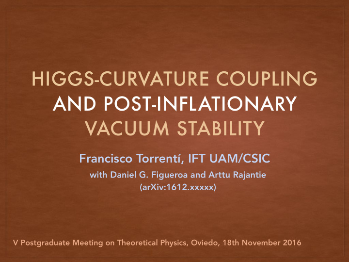 higgs curvature coupling and post inflationary vacuum