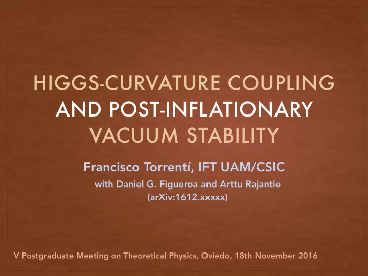 higgs curvature coupling and post inflationary vacuum
