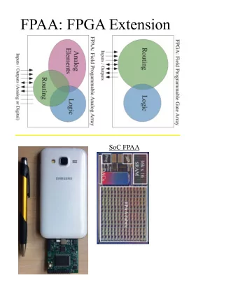 FPAA: FPGA Extension  SoC FPAA  SoC FPAA: Computing  SoC Dev Board  Large Scale FPAA Devices