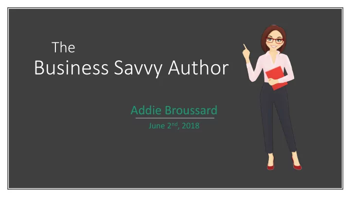 business savvy author