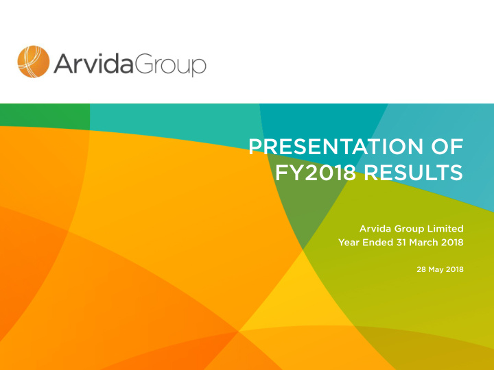 presentation of fy2018 results