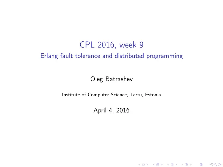 cpl 2016 week 9