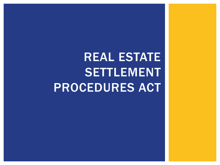 real estate settlement procedures act definitions