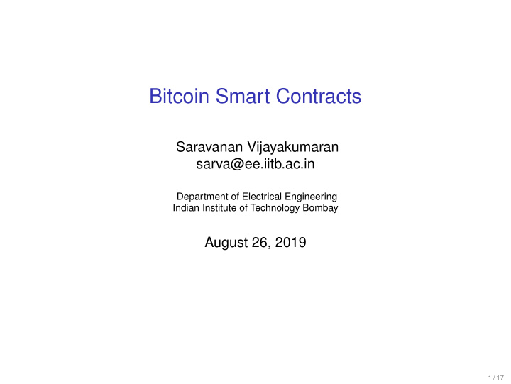 bitcoin smart contracts