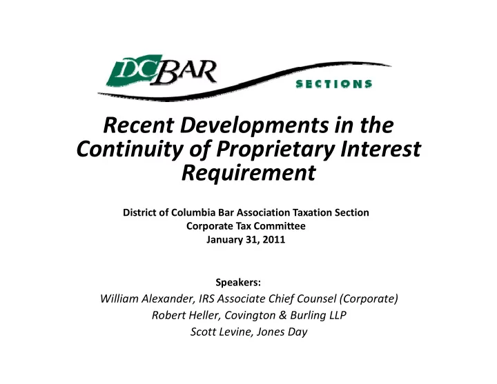 r recent developments in the t d l t i th continuity of
