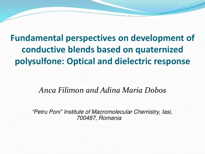 fundamental perspectives on development of conductive