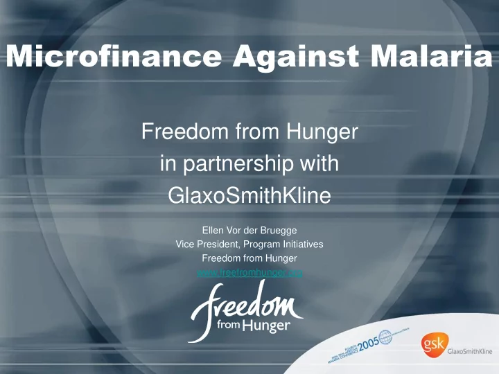 microfinance against malaria