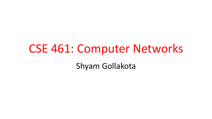 cse 461 computer networks
