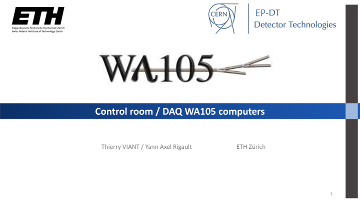 control room daq wa105 computers