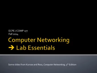 ECPE  /  COMP  177    Fall  2014   Some  slides  from  Kurose  and