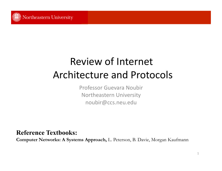 review of internet architecture and protocols