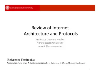 Review  of  Internet      Architecture  and  Protocols    Professor  Guevara