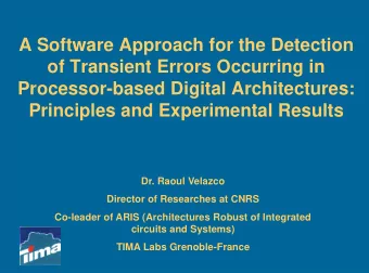 of Transient Errors Occurring in  Processor-based Digital Architectures:  Principles and
