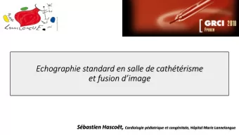 Echographie standard en salle de cathtrisme et fusion dimage Sbastien Hascot,