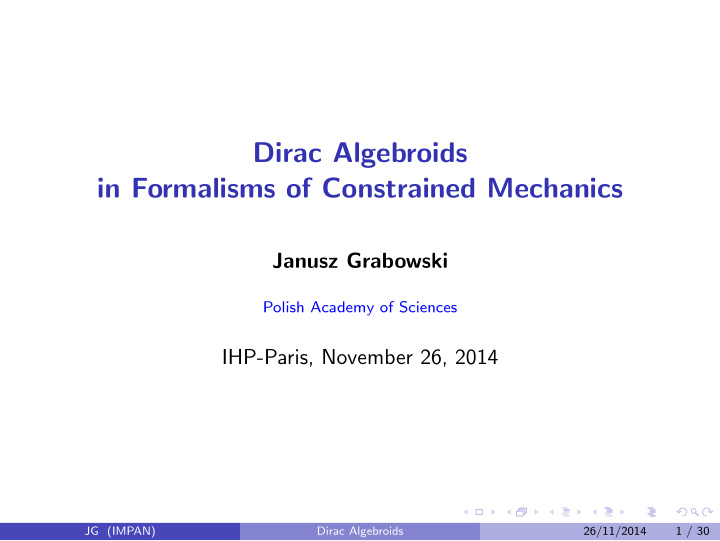 dirac algebroids in formalisms of constrained mechanics