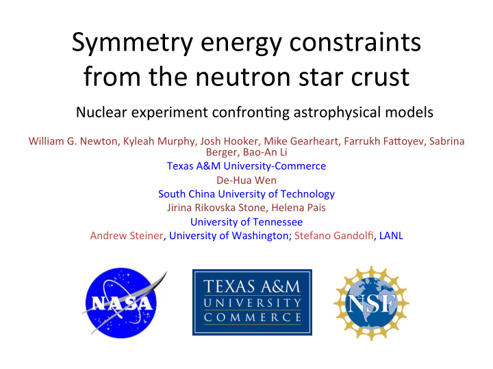symmetry energy constraints from the neutron star crust