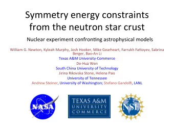 Symmetry  energy  constraints    from  the  neutron  star  crust    Nuclear