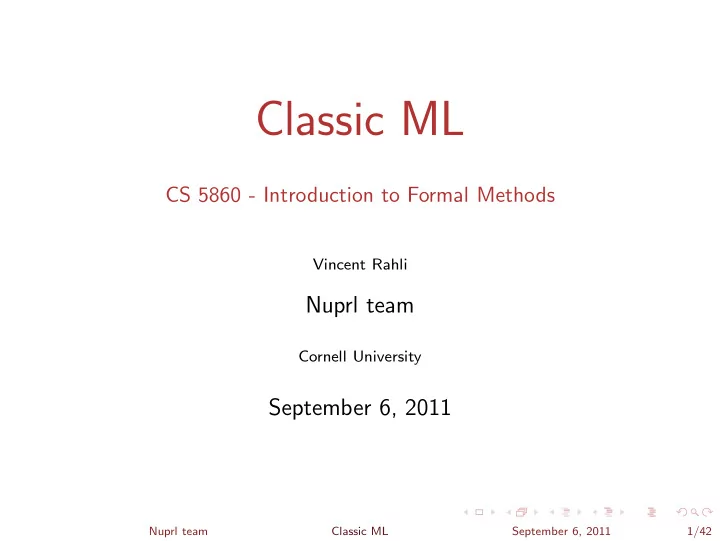 classic ml