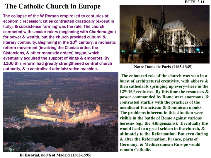 the catholic church in europe