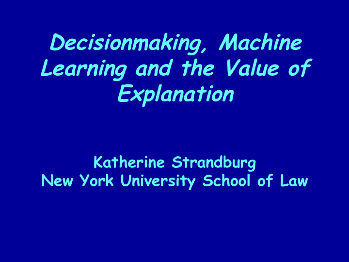 katherine strandburg new york university school of law