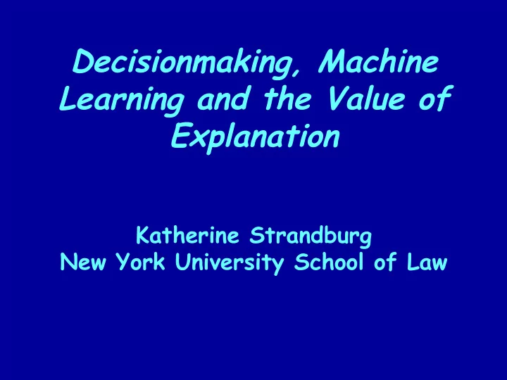 katherine strandburg new york university school of law