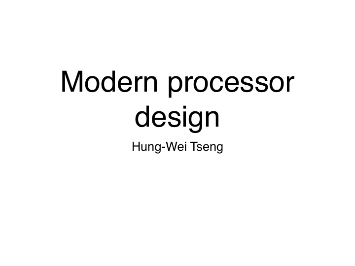 modern processor design