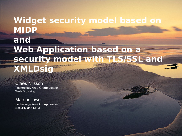 widget security model based on midp and web application