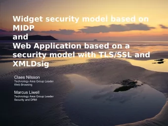 Widget security model based on  MIDP  and  Web Application based on a  security model with TLS/SSL