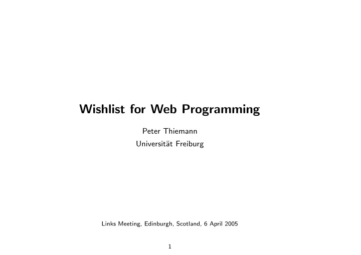 wishlist for web programming