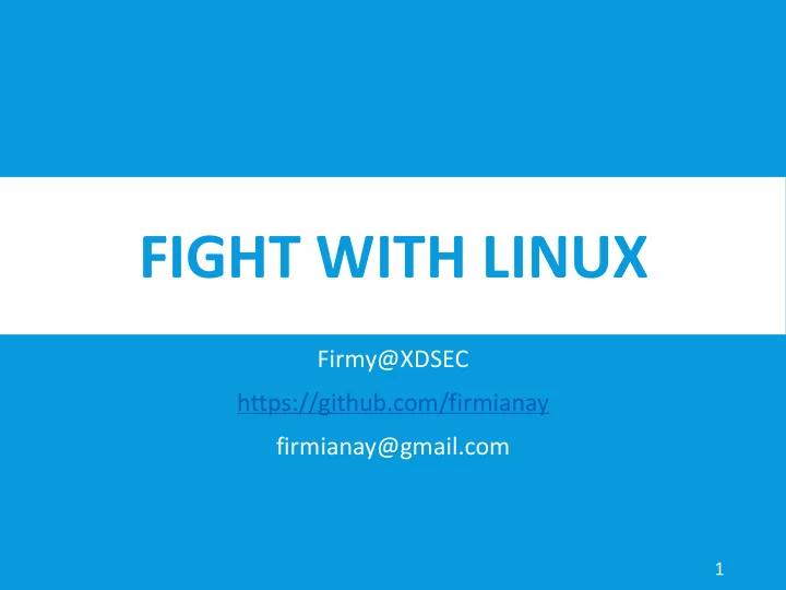 fight with linux