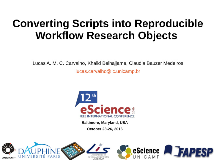 converting scripts into reproducible workflow research