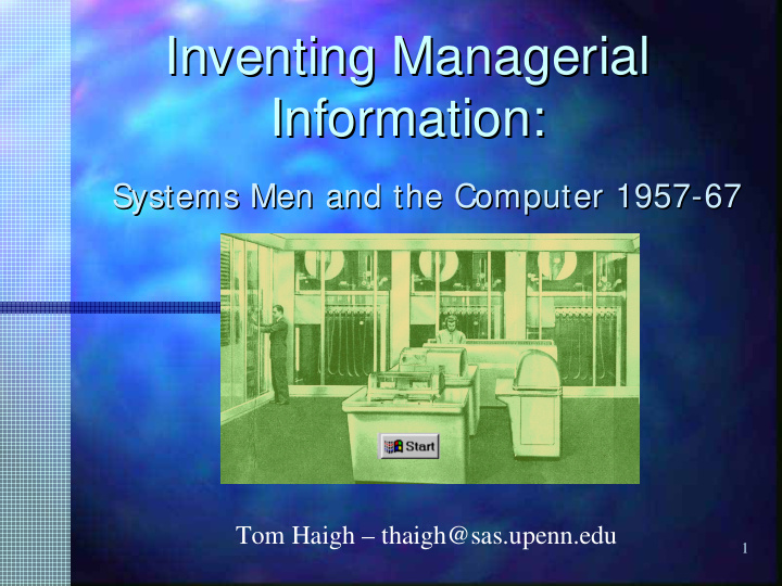 inventing managerial inventing managerial information