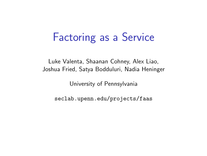 factoring as a service