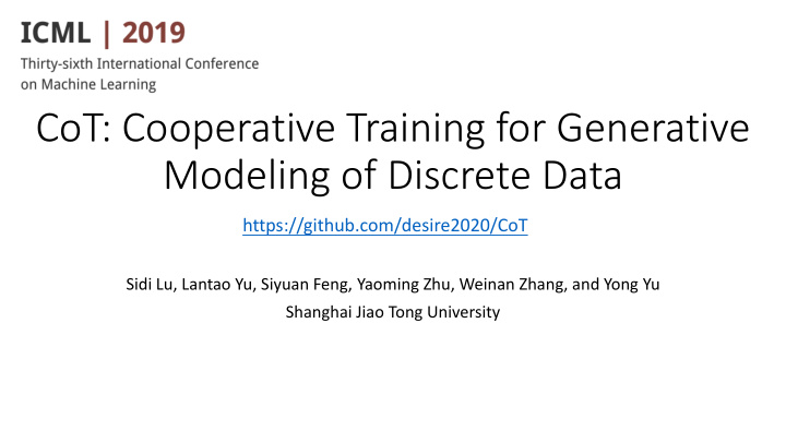 cot cooperative training for generative