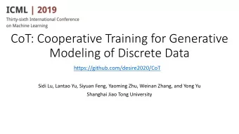 CoT: Cooperative Training for Generative  Modeling of Discrete Data