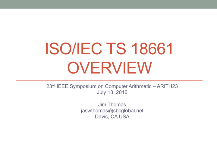 iso iec ts 18661 overview