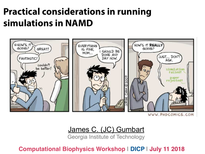 practical considerations in running simulations in namd