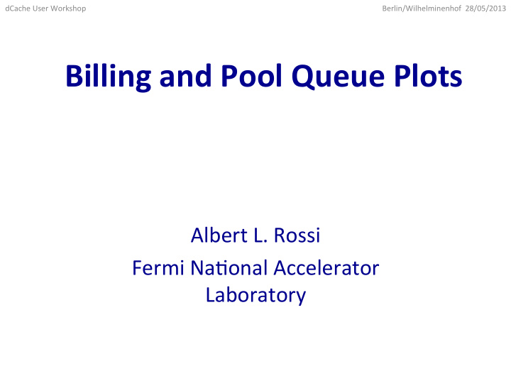 billing and pool queue plots