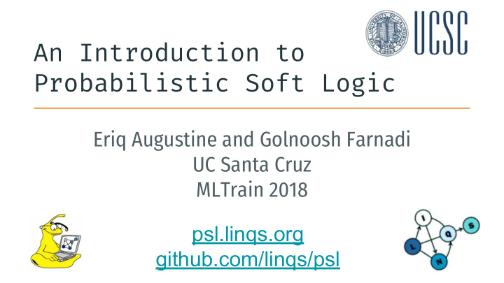 an introduction to probabilistic soft logic