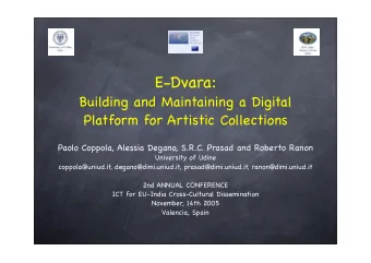 ICT for Cultural  dissemination  digital libraries have a fundamental role for  (cross) cultural