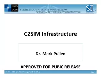 C2SIM  Infrastructure      Dr.  Mark  Pullen      APPROVED  FOR  PUBIC