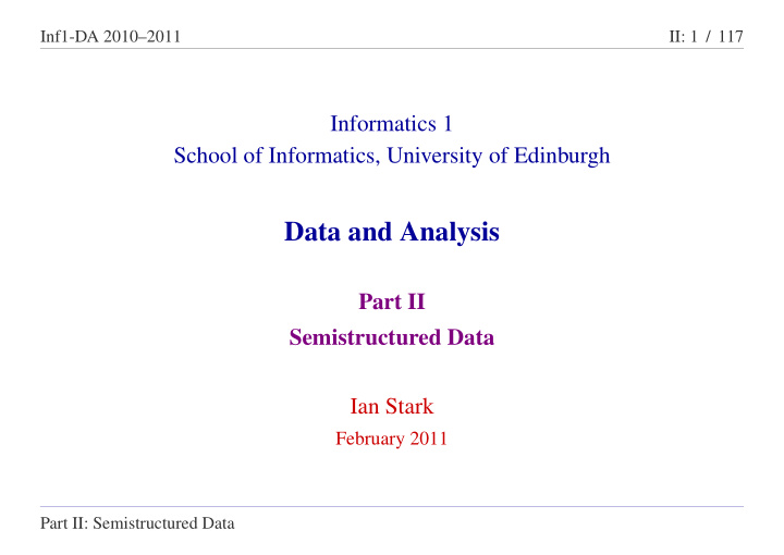 data and analysis