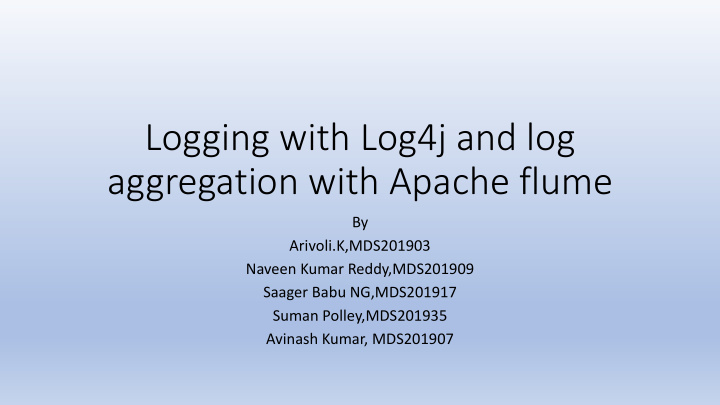 logging with log4j and log