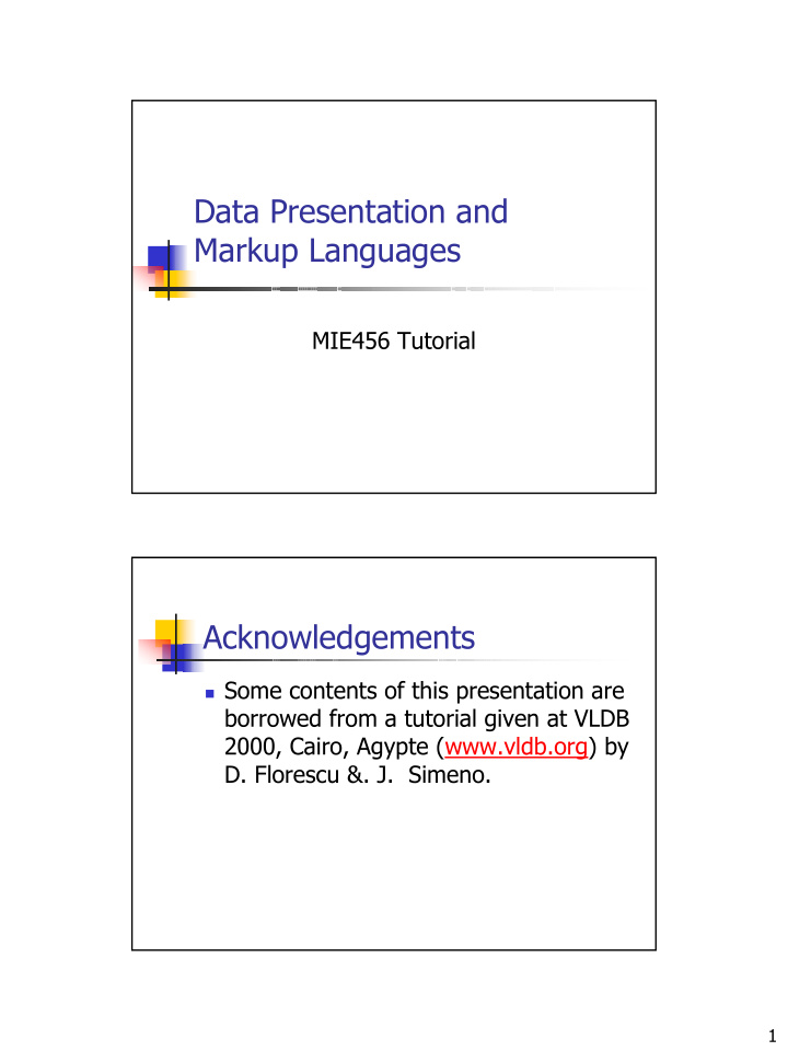 data presentation and markup languages