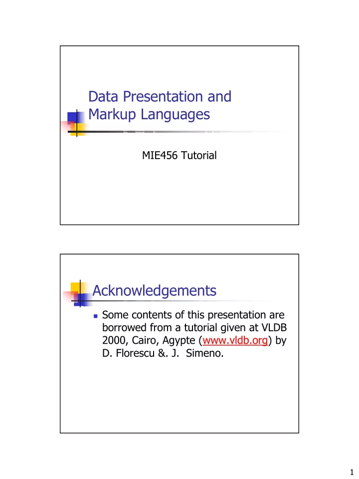 data presentation and markup languages